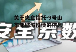 关于央企信托-9号山东邹城城投债的信息