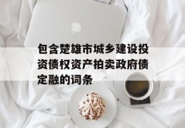 包含楚雄市城乡建设投资债权资产拍卖政府债定融的词条