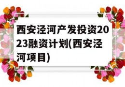 西安泾河产发投资2023融资计划(西安泾河项目)