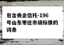 包含央企信托-196号山东枣庄市级标债的词条