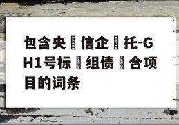 包含央‮信企‬托-GH1号标‮组债‬合项目的词条