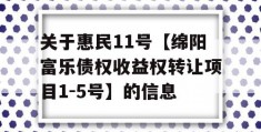 关于惠民11号【绵阳富乐债权收益权转让项目1-5号】的信息