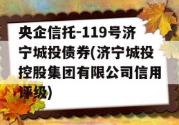 央企信托-119号济宁城投债券(济宁城投控股集团有限公司信用评级)