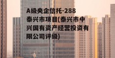 A级央企信托-288泰兴市项目(泰兴市中兴国有资产经营投资有限公司评级)