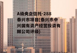 A级央企信托-288泰兴市项目(泰兴市中兴国有资产经营投资有限公司评级)