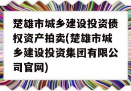 楚雄市城乡建设投资债权资产拍卖(楚雄市城乡建设投资集团有限公司官网)