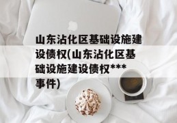 山东沾化区基础设施建设债权(山东沾化区基础设施建设债权***事件)