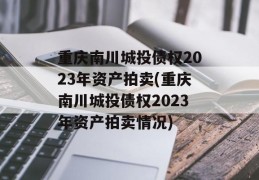 重庆南川城投债权2023年资产拍卖(重庆南川城投债权2023年资产拍卖情况)