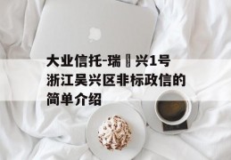 大业信托-瑞‬兴1号浙江吴兴区非标政信的简单介绍