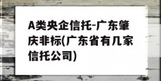 A类央企信托-广东肇庆非标(广东省有几家信托公司)