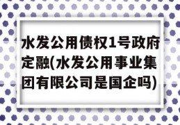 水发公用债权1号政府定融(水发公用事业集团有限公司是国企吗)