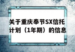 关于重庆奉节SX信托计划（1年期）的信息