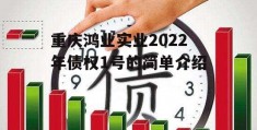 重庆鸿业实业2022年债权1号的简单介绍