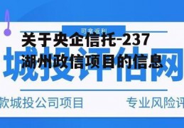 关于央企信托-237湖州政信项目的信息