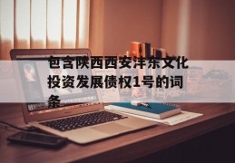 包含陕西西安沣东文化投资发展债权1号的词条