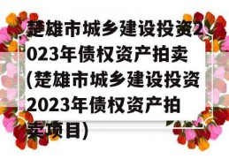 楚雄市城乡建设投资2023年债权资产拍卖(楚雄市城乡建设投资2023年债权资产拍卖项目)