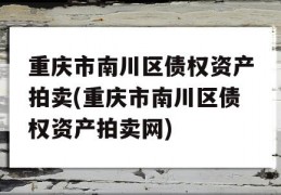 重庆市南川区债权资产拍卖(重庆市南川区债权资产拍卖网)