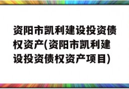 资阳市凯利建设投资债权资产(资阳市凯利建设投资债权资产项目)