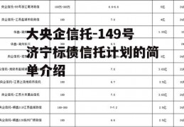 大央企信托-149号济宁标债信托计划的简单介绍