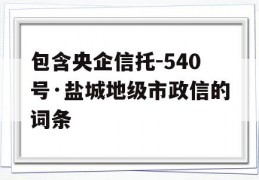 包含央企信托-540号·盐城地级市政信的词条