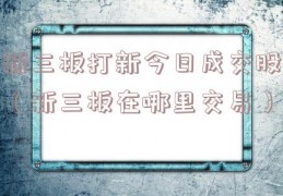 新三板打新今日成交股（新三板在哪里交易）