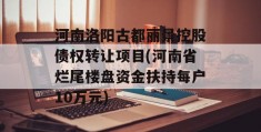 河南洛阳古都丽景控股债权转让项目(河南省烂尾楼盘资金扶持每户10万元)