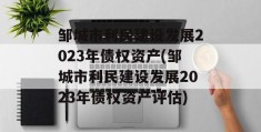 邹城市利民建设发展2023年债权资产(邹城市利民建设发展2023年债权资产评估)