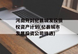 河南开封杞县城发投债权资产计划(杞县城市发展投资公司待遇)