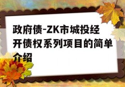 政府债-ZK市城投经开债权系列项目的简单介绍