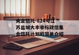 央企信托-824号江苏盐城大丰非标政信集合信托计划的简单介绍