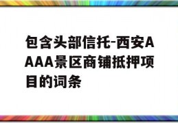 包含头部信托-西安AAAA景区商铺抵押项目的词条