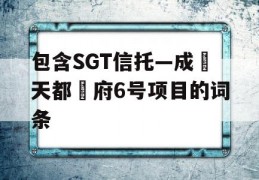 包含SGT信托—成‮天都‬府6号项目的词条