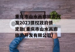 重庆市山水画廊旅游开发2023债权政府债定融(重庆市山水画廊旅游开发有限公司)