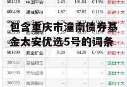 包含重庆市潼南债券基金太安优选5号的词条