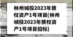 林州城投2023年债权资产1号项目(林州城投2023年债权资产1号项目招标)