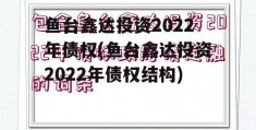 鱼台鑫达投资2022年债权(鱼台鑫达投资2022年债权结构)