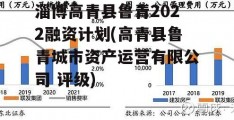 淄博高青县鲁青2022融资计划(高青县鲁青城市资产运营有限公司 评级)