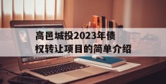 高邑城投2023年债权转让项目的简单介绍