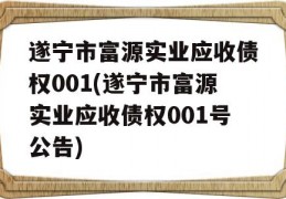 遂宁市富源实业应收债权001(遂宁市富源实业应收债权001号公告)