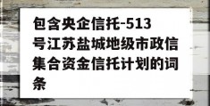 包含央企信托-513号江苏盐城地级市政信集合资金信托计划的词条