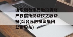 山东烟台市元融投资财产权信托受益权之收益权(烟台元融投资集团公司股东)