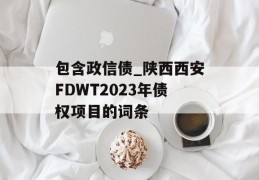 包含政信债_陕西西安FDWT2023年债权项目的词条