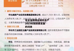 包含淄博博山城市资产2023年政府债定融的词条