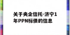 关于央企信托-济宁1年PPN标债的信息