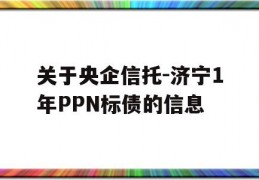 关于央企信托-济宁1年PPN标债的信息