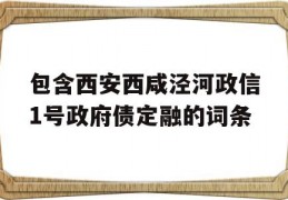 包含西安西咸泾河政信1号政府债定融的词条