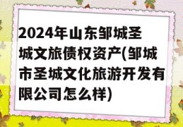 2024年山东邹城圣城文旅债权资产(邹城市圣城文化旅游开发有限公司怎么样)