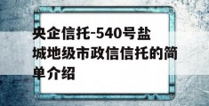 央企信托-540号盐城地级市政信信托的简单介绍