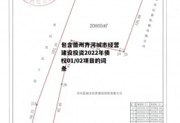 包含德州齐河城市经营建设投资2022年债权01/02项目的词条