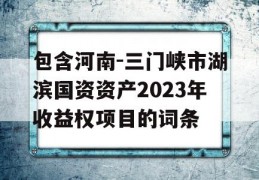 包含河南-三门峡市湖滨国资资产2023年收益权项目的词条